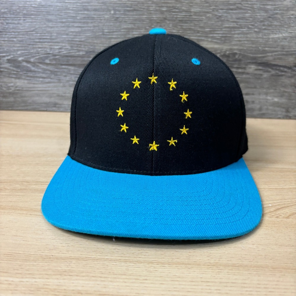 European Union‎ Hat Cap Snap Back Black Blue Adjustable